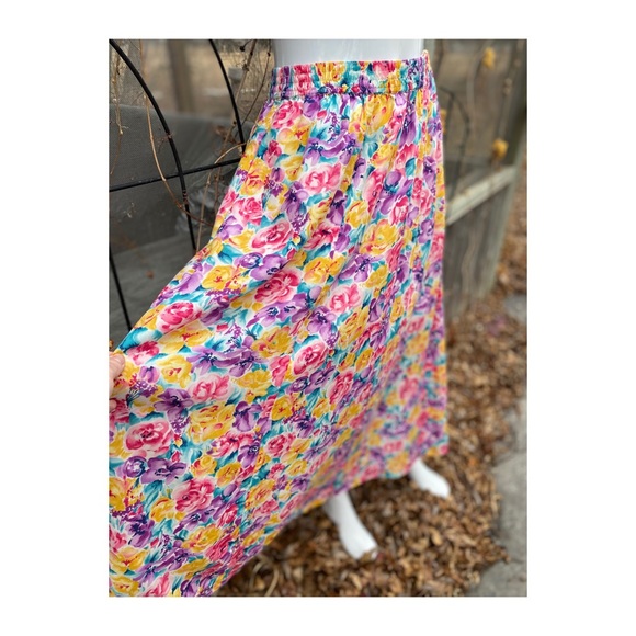 SOLD Vtg 80s 90s Cottage Core Skirt A Line Cabbage - Picture 5 of 9